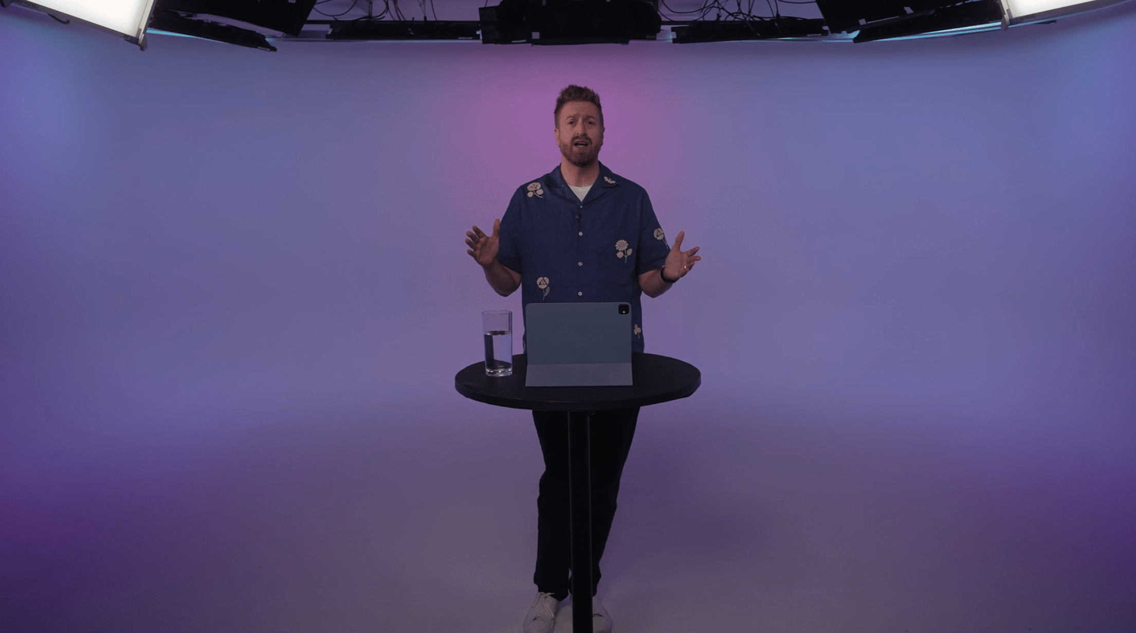 Workflow Live lower third keyed over talent